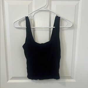 Abercrombie & Fitch Black Ribbed Crop Tank Top